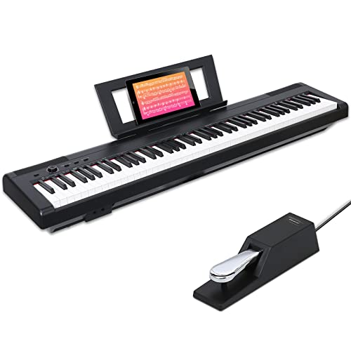 AODSK 88-Key Weighted Digital Piano with Hammer Action and Sustain Pedal
