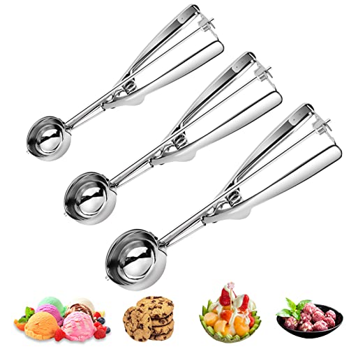 Aoulela Stainless Steel Ice Cream & Cookie Scoop Set