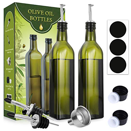 AOZITA 17oz Glass Olive Oil and Vinegar Dispenser Set