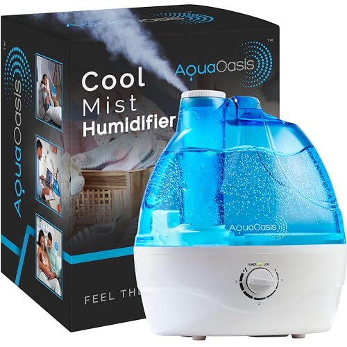 AquaOasis Cool Mist Humidifier: Quiet Ultrasonic, 2.2L Tank, 360 Rotation Nozzle