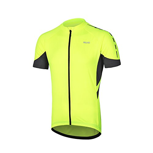 ARSUXEO Men's Short Sleeve Cycling Jersey 636 Green Size L