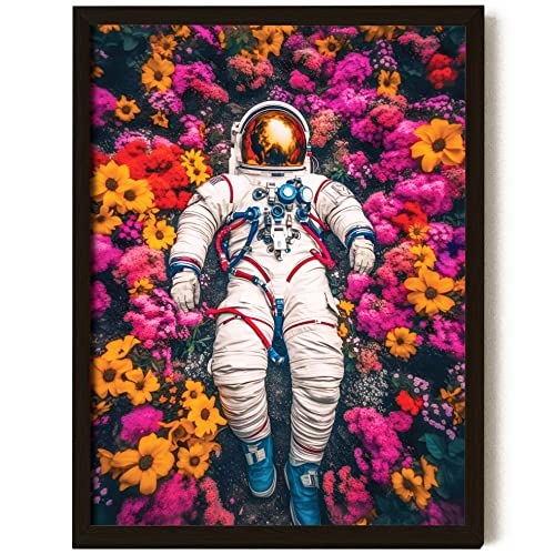 Astronaut Space Poster - Unframed Space Decor for Bedroom