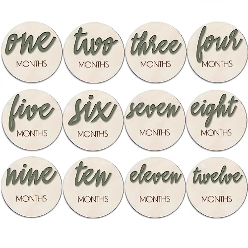 Baby Milestone Wood Discs 6-Pack: Month Signs & Keepsake" - by eoscasely