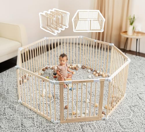 Baby Playpen & Baby Gate with Adjustable Playard