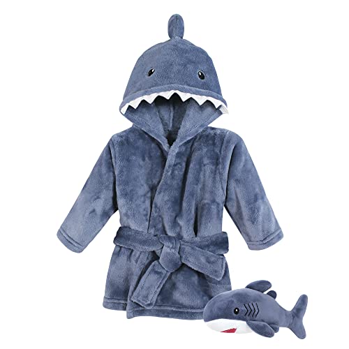 Baby Plush Bathrobe and Toy Set - Blue Shark