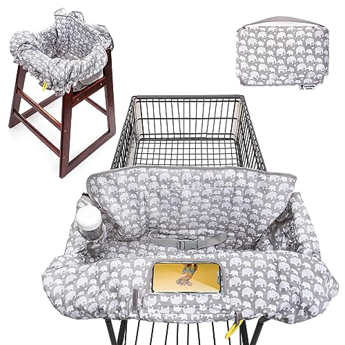 Baby Shopping Cart and High Chair Cover with Pockets