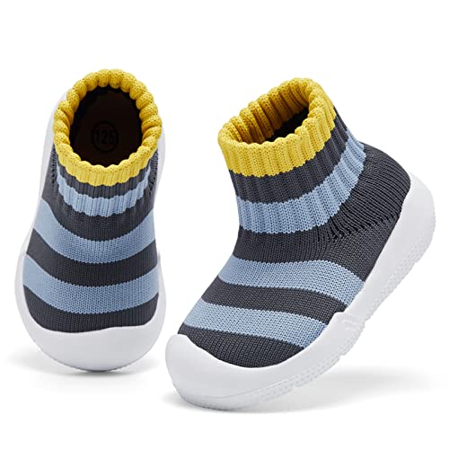 Baby Sock Shoes Bluestripes 9-12 Months