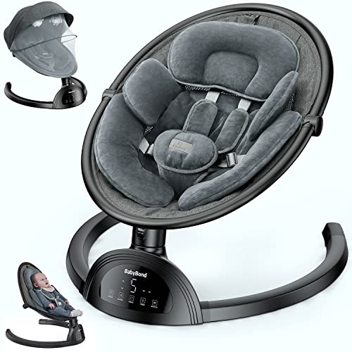 BabyBond Bluetooth Infant Swing: Portable, Music Speaker, 3 Seat Positions