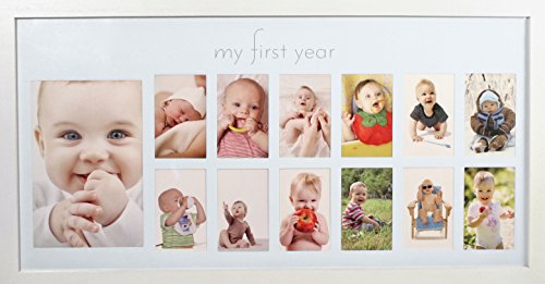 Baby's First Year Photo Frame - My First Year Baby Picture Frame (White)