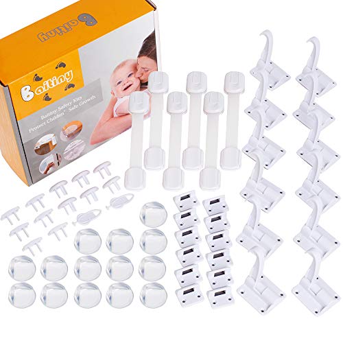 Baitiny Baby Proofing 58 Piece Kit: Cabinet Locks, Corner Guards, Outlet Covers