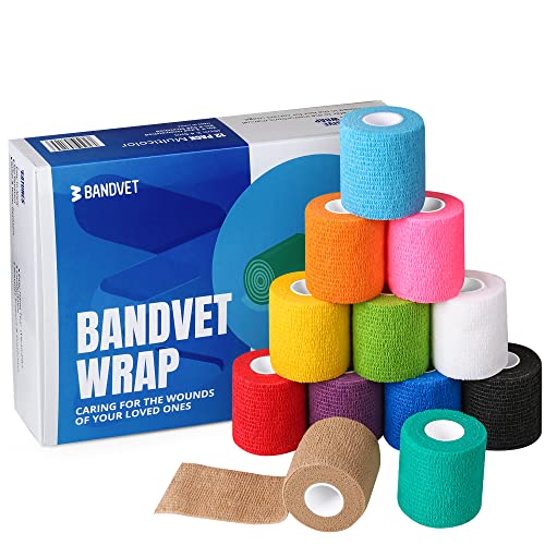 Bandvet Wrap: 12 Pack Assorted Colors Non-Woven Vet Wrap