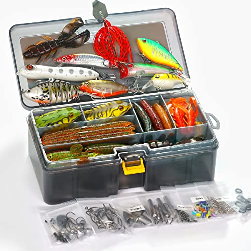 Bass Fishing Lure Kit with Tackle Box