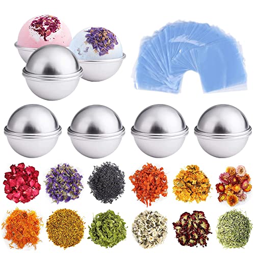 BDEES DIY Bath Bomb Mold and Dried Flower Kit (74pc)