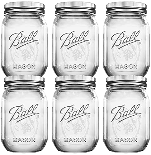 BHL JARS 16 oz Mason Jars Bundle with Jar Opener Set of 6