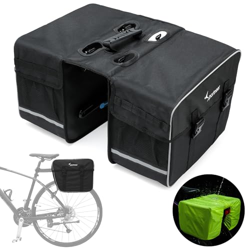Bike Pannier 29L Waterproof Bag with Reflective Trim & Rain Cover