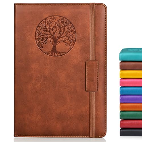 Biuwory Leather Journal: A5 College Ruled Notebook, 256 Pages