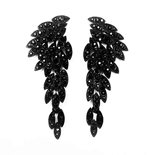 Black Angel Wings Rhinestone Earrings