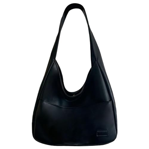 Black Faux Leather Tote Bag for Women