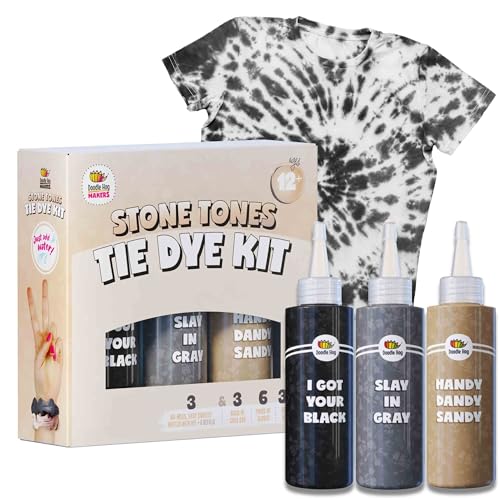 Black Tie Dye Party Kit 3 Pack Gray Dye Set w/ 6 Refills