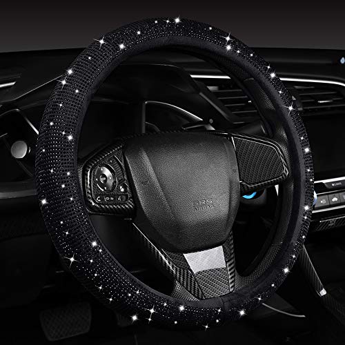 Black Velvet Bling Steering Wheel Cover