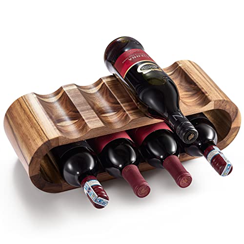 BLUEWEST 8-Bottle Wooden Wine Rack: Stylish and Functional Wine Storage