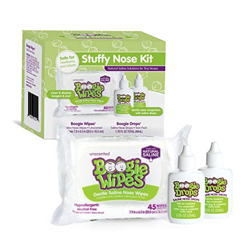 Boogie Stuffy Nose Relief Kit: Baby Wipes & Saline Drops