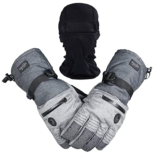 CAMYOD Waterproof Ski Gloves with Balaclava Set(L)