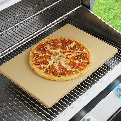 Caprihom Rectangular Pizza Stone for Oven and Grill