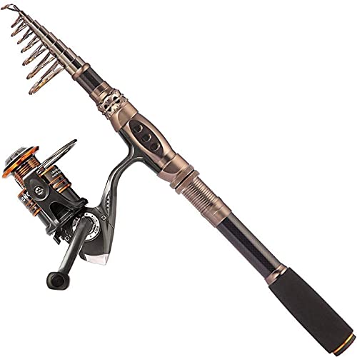 Carbon Fiber Telescopic Fishing Pole with Reel Combo