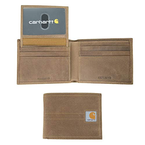 Carhartt Men's Leather Wallet (Brown, Bifold)