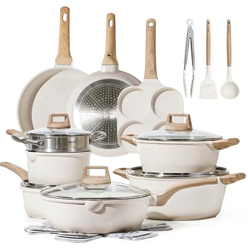 CAROTE White Granite Induction Cookware Set