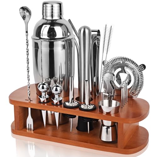 Carsolt Professional Mixology Bartender Kit with Stand - 25pc Drink Mixing Set