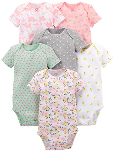 Carter's 6-Pack Baby Girls' Short-Sleeve Bodysuits