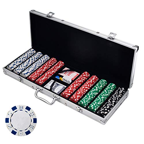 Casino Poker Chip Set with Carrying Case, 500 Pieces