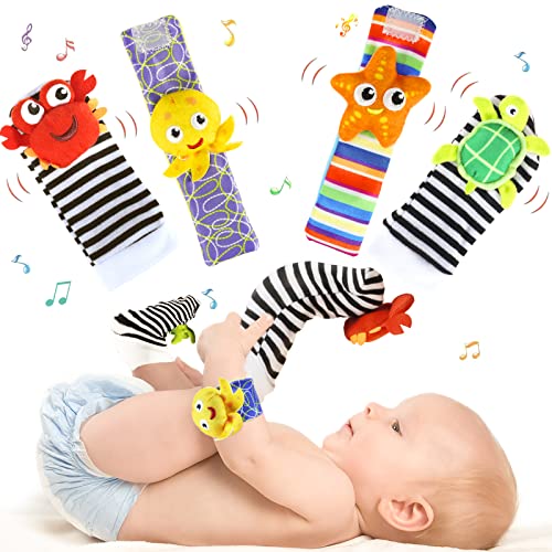 CCEOO TOY Baby Rattle Socks and Wrist Rattles Set