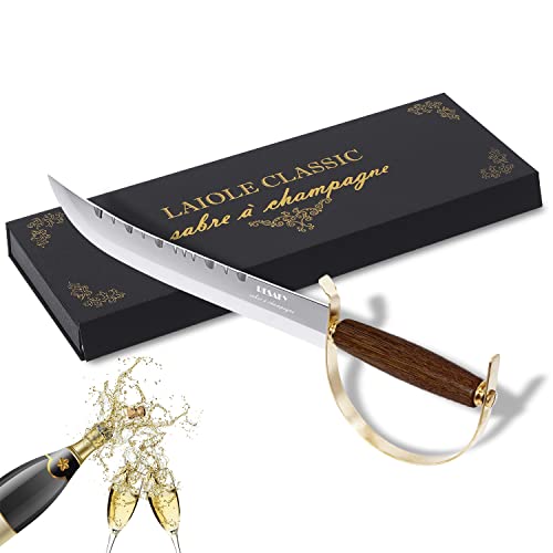 Champagne Sword with Olive Wood Handle