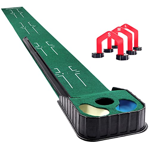 CHAMPKEY Premium Golf Putting Mat with Alignment Guides & Gates