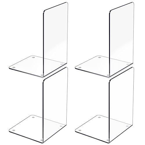 Clear Acrylic Bookends for Shelves