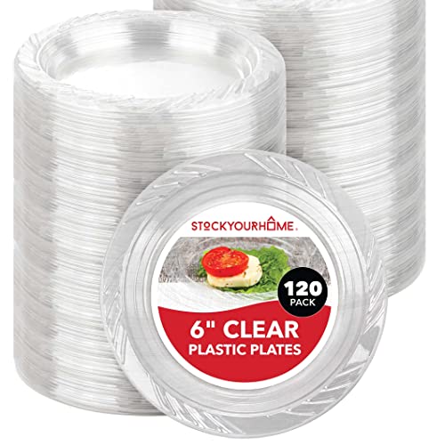 Clear Plastic Dessert Plates (120 Pack)