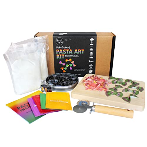 Colorful Artisanal Pasta DIY Kit with Natural Food Colorings and Tools