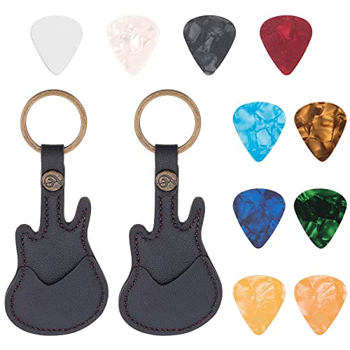Colorful Guitar Pick Set with Keychain Holder