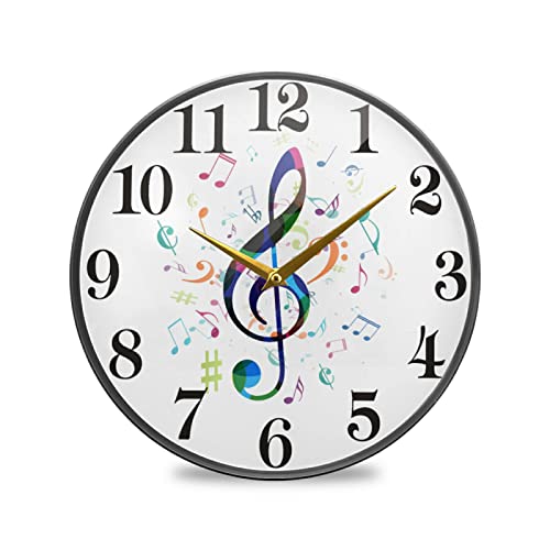 Colorful Music Note Wall Clock