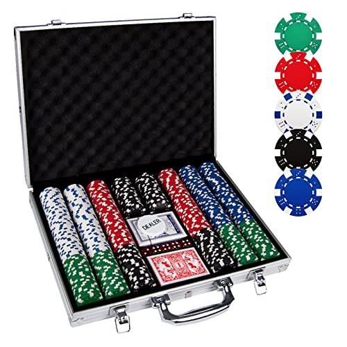 Comie 500PCS Poker Chip Set with Aluminum Case