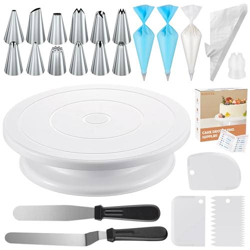 Complete Cake Decorating Kit with Turntable and 71pcs Supplies