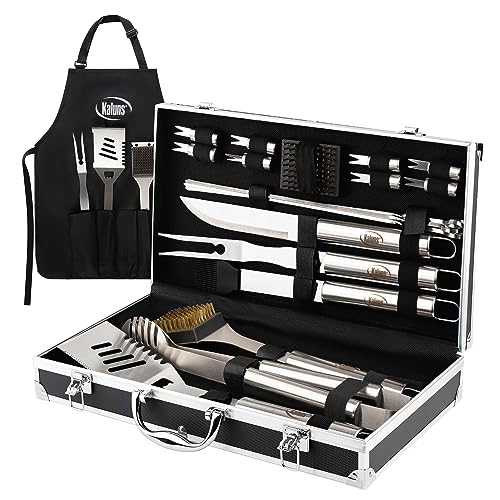 Complete Grill Set with Case and Apron