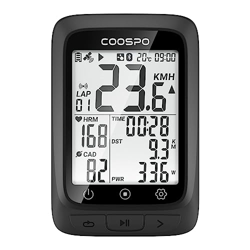 CooSpo Wireless Bike GPS Computer with Bluetooth and LCD Display