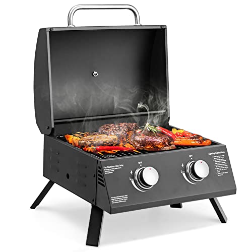 Costway 2-Burner Portable Gas Grill with Thermometer
