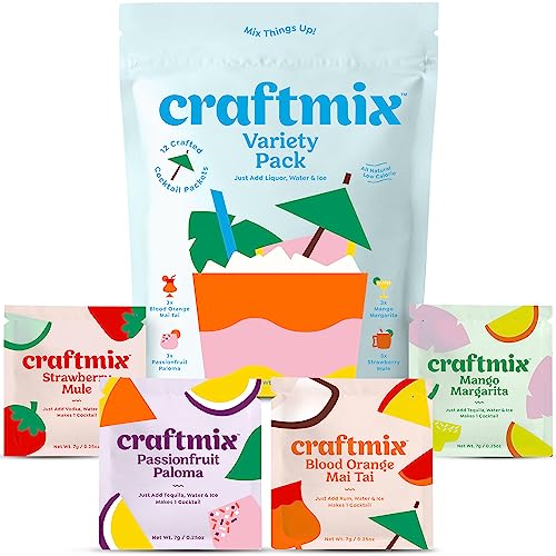 Craftmix Skinny Variety Pack: 12 Real Fruit Vegan Cocktail Mixers