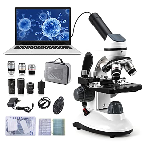 Crspexil Microscope Kit with Slides, Camera, and Accessories