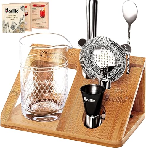 Crystal Cocktail Mixing Glass Set with Stand
